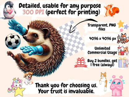 Soccer Animals Clipart Animal Game Clipart - Wonders Artist