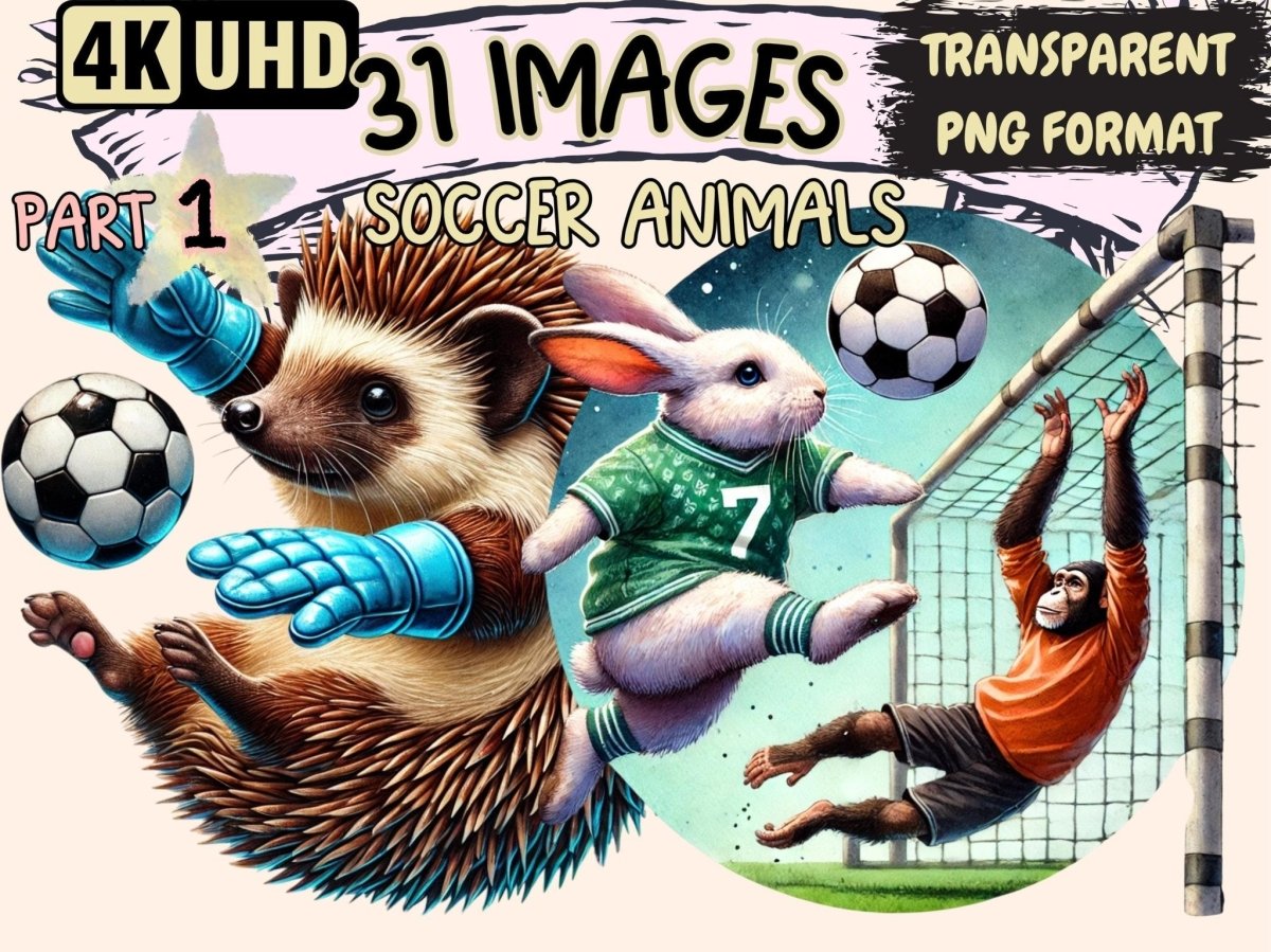 Soccer Animals Clipart Animal Game Clipart - Wonders Artist