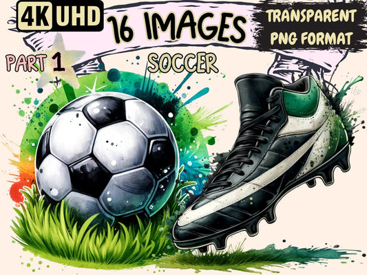 Soccer Clipart - High - Quality Instant Digital Download for Creative Projects