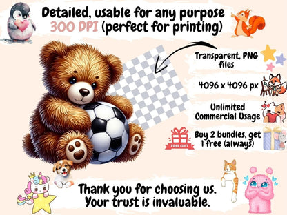 Soccer Teddies Clipart cute teddies soccer - Wonders Artist