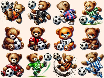 Soccer Teddies Clipart cute teddies soccer - Wonders Artist