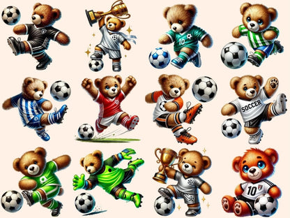 Soccer Teddies Clipart cute teddies soccer - Wonders Artist