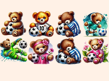 Soccer Teddies Clipart cute teddies soccer - Wonders Artist