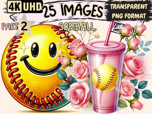 Softball (P2) Clipart - High - Quality Instant Digital Download for Creative Projects