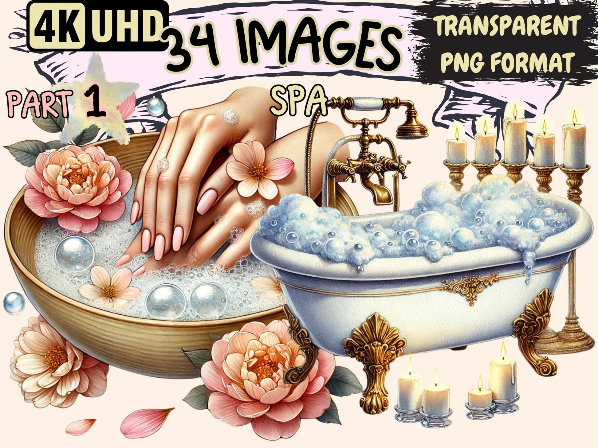 Spa Clipart - High - Quality Instant Digital Download for Creative Projects