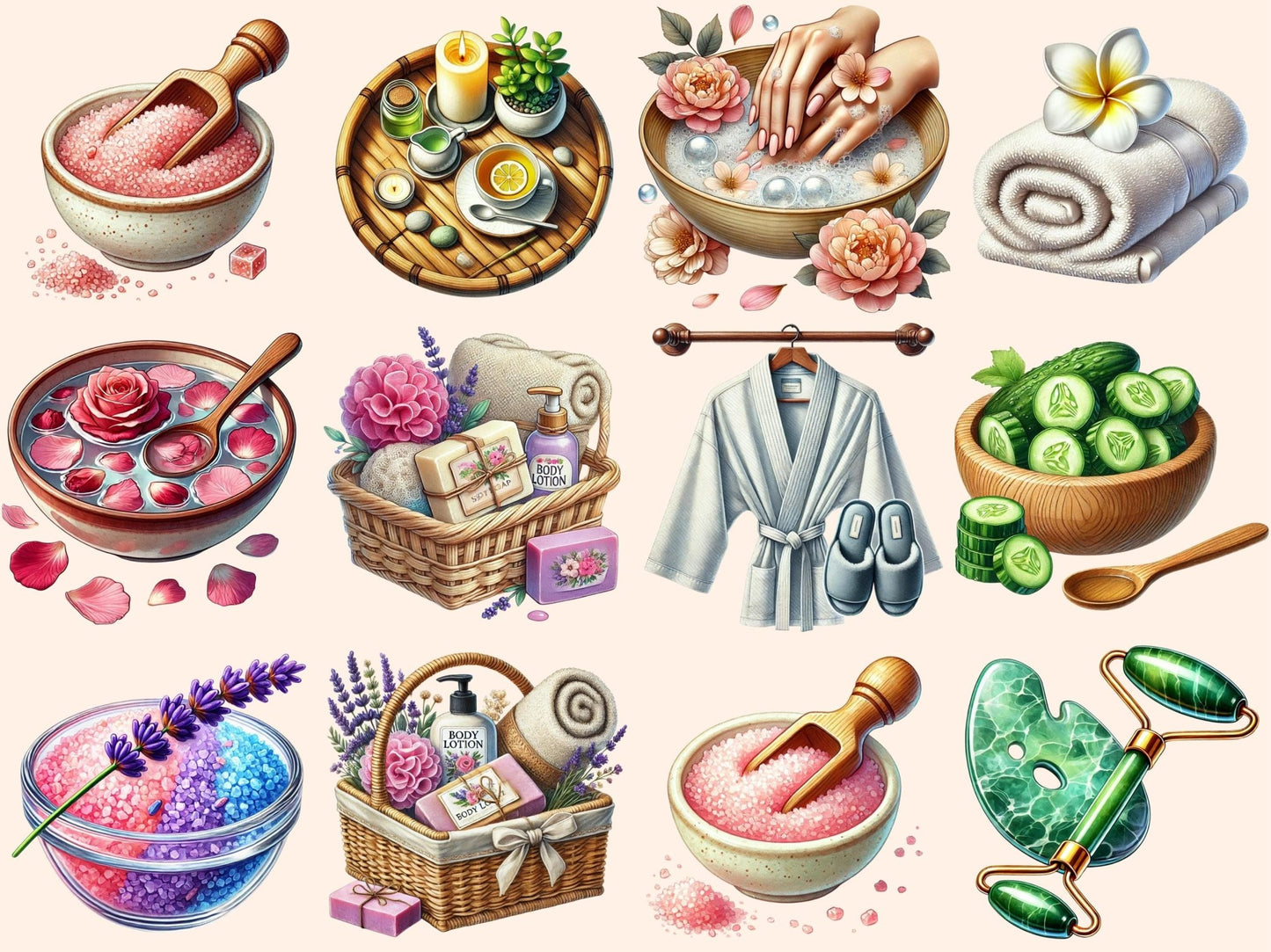 Spa Clipart - High - Quality Instant Digital Download for Creative Projects