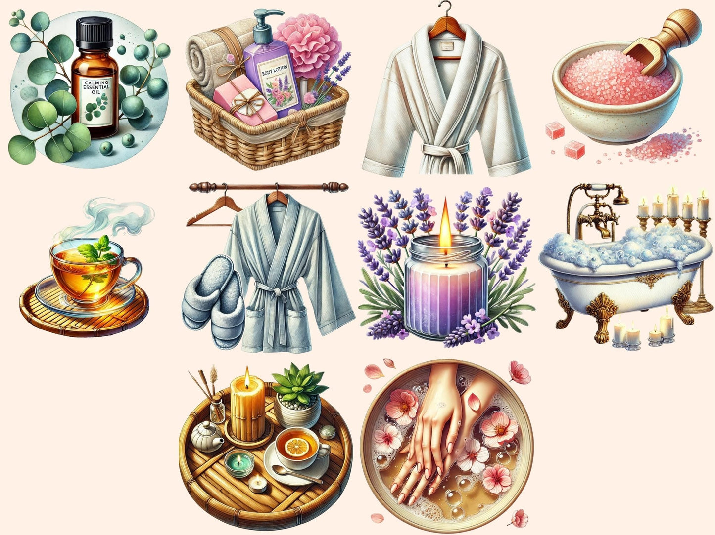 Spa Clipart - High - Quality Instant Digital Download for Creative Projects