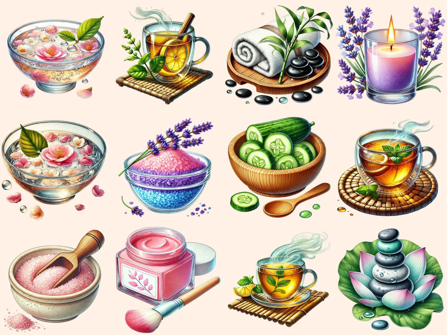 Spa Clipart - High - Quality Instant Digital Download for Creative Projects