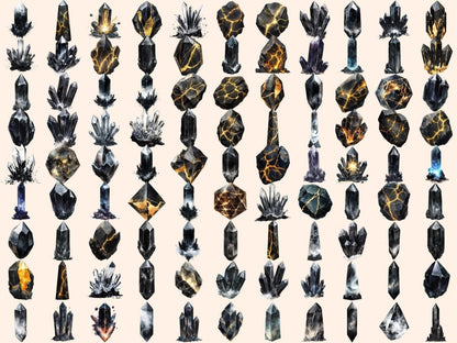 Space Crystals Watercolor Clipart celestial gems png cosmic clipart crystal clipart - WondersArtist