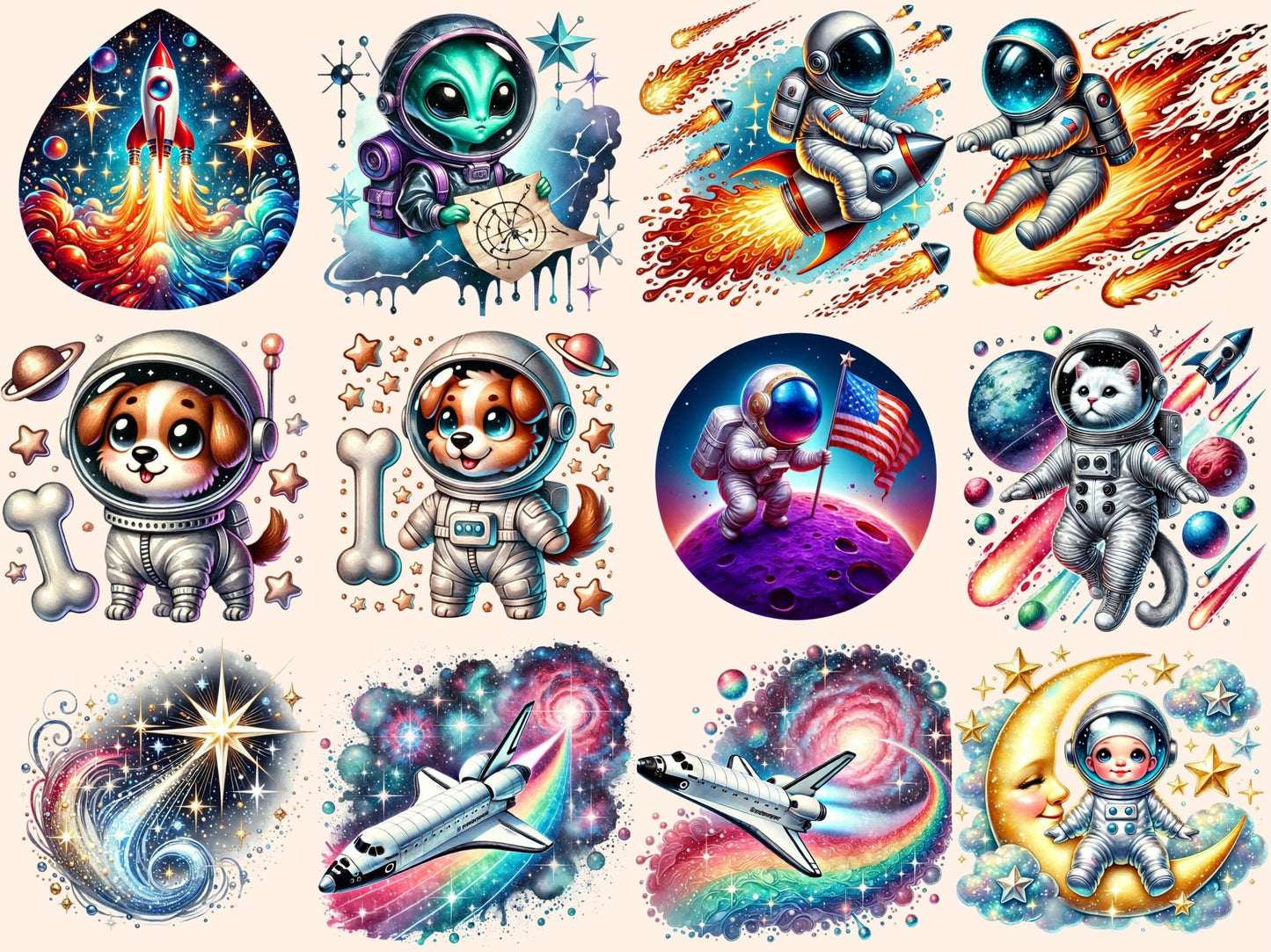 Space (P2) Clipart - High - Quality Instant Digital Download for Creative Projects