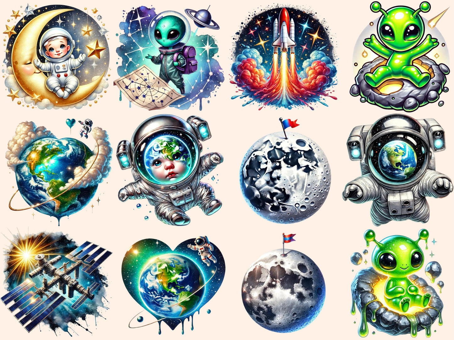 Space (P2) Clipart - High - Quality Instant Digital Download for Creative Projects