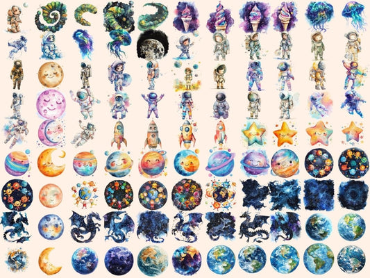 Space Watercolor Clipart