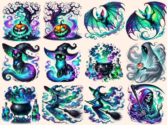 Spektrinen Halloween-clipart