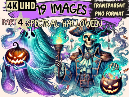 Spectral Halloween (P4) Clipart Creepy Ghost PNG - Wonders Artist