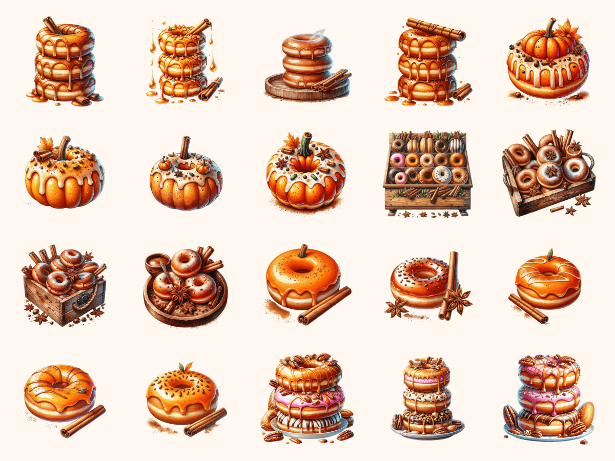 Spiced Donuts Clipart All Bundles Clipart Line Art - WondersArtist