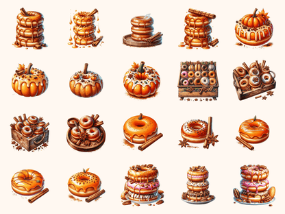 Spiced Donuts Clipart All Bundles Clipart Line Art - WondersArtist