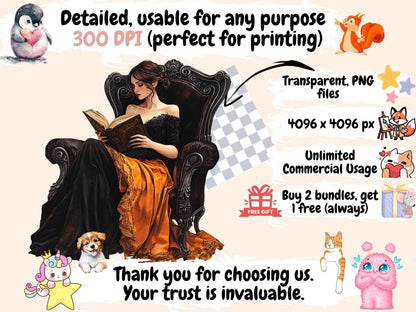 Spooky Academia Watercolor Clipart Academia Clipart - Wonders Artist