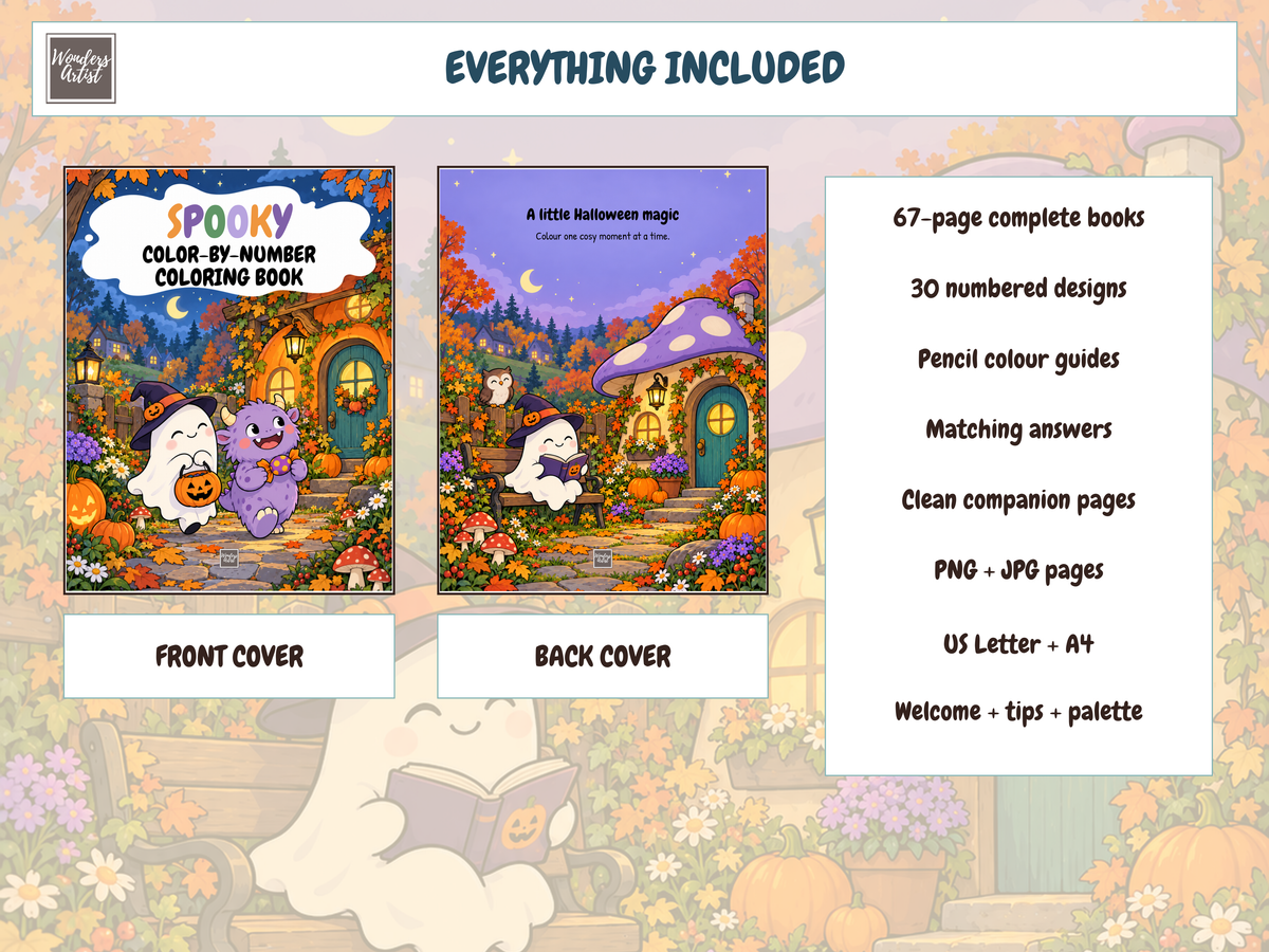 Spooky Color-by-Number Coloring Book — whats included