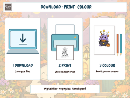 Spooky Color-by-Number Coloring Book — digital download