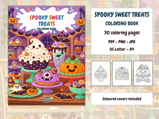 Spooky Sweet Treats Coloring Book — complete digital bundle