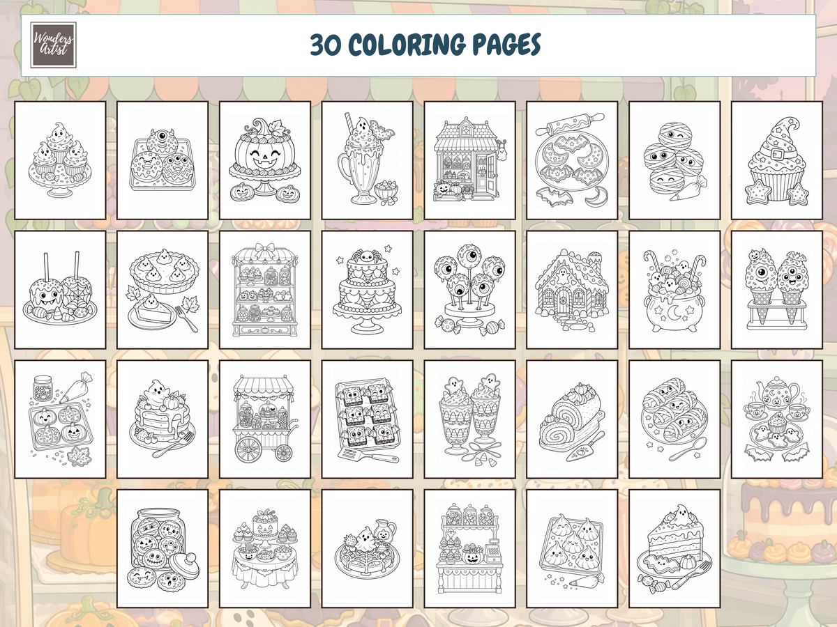Spooky Sweet Treats Coloring Book — all 30 coloring pages