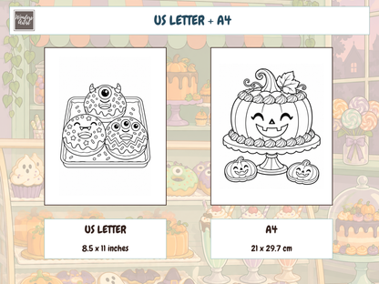 Spooky Sweet Treats Coloring Book — print sizes