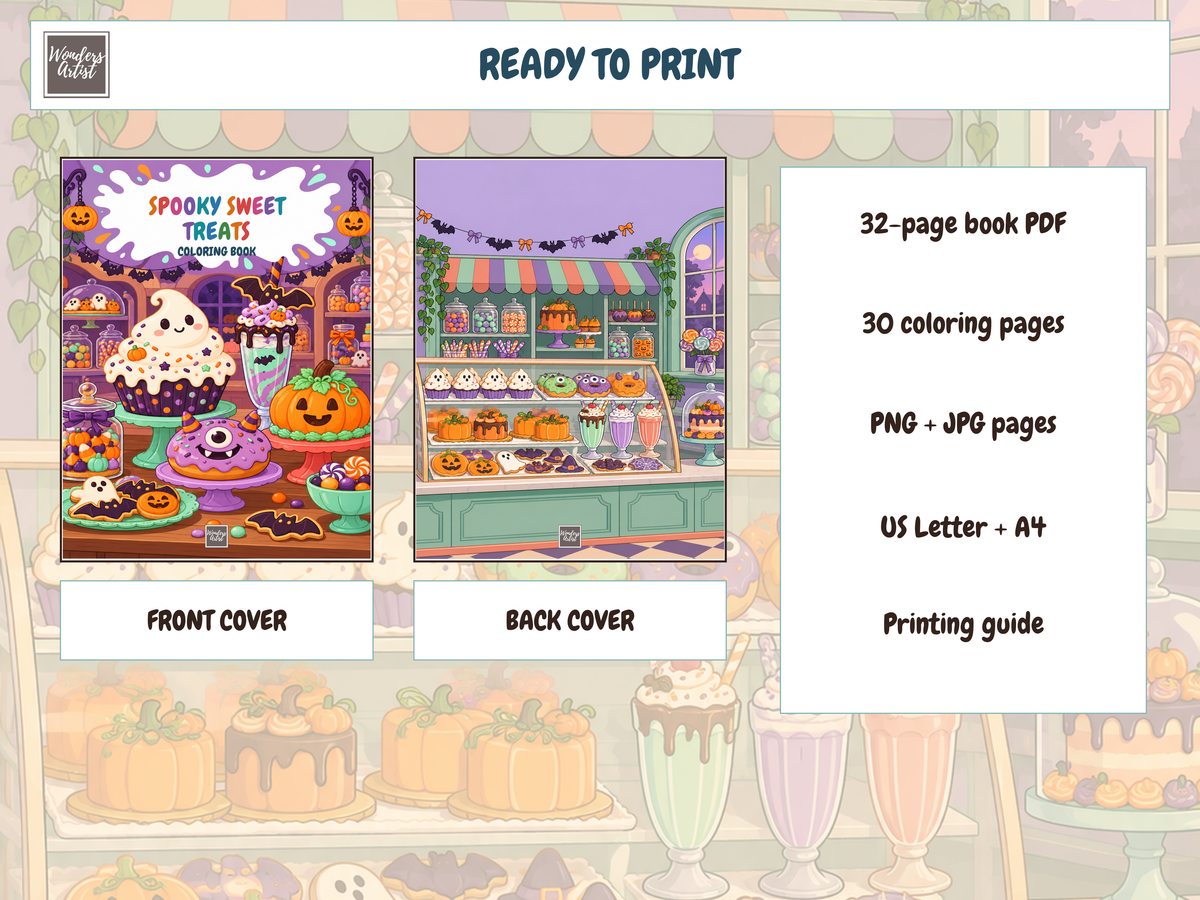 Spooky Sweet Treats Coloring Book — whats included