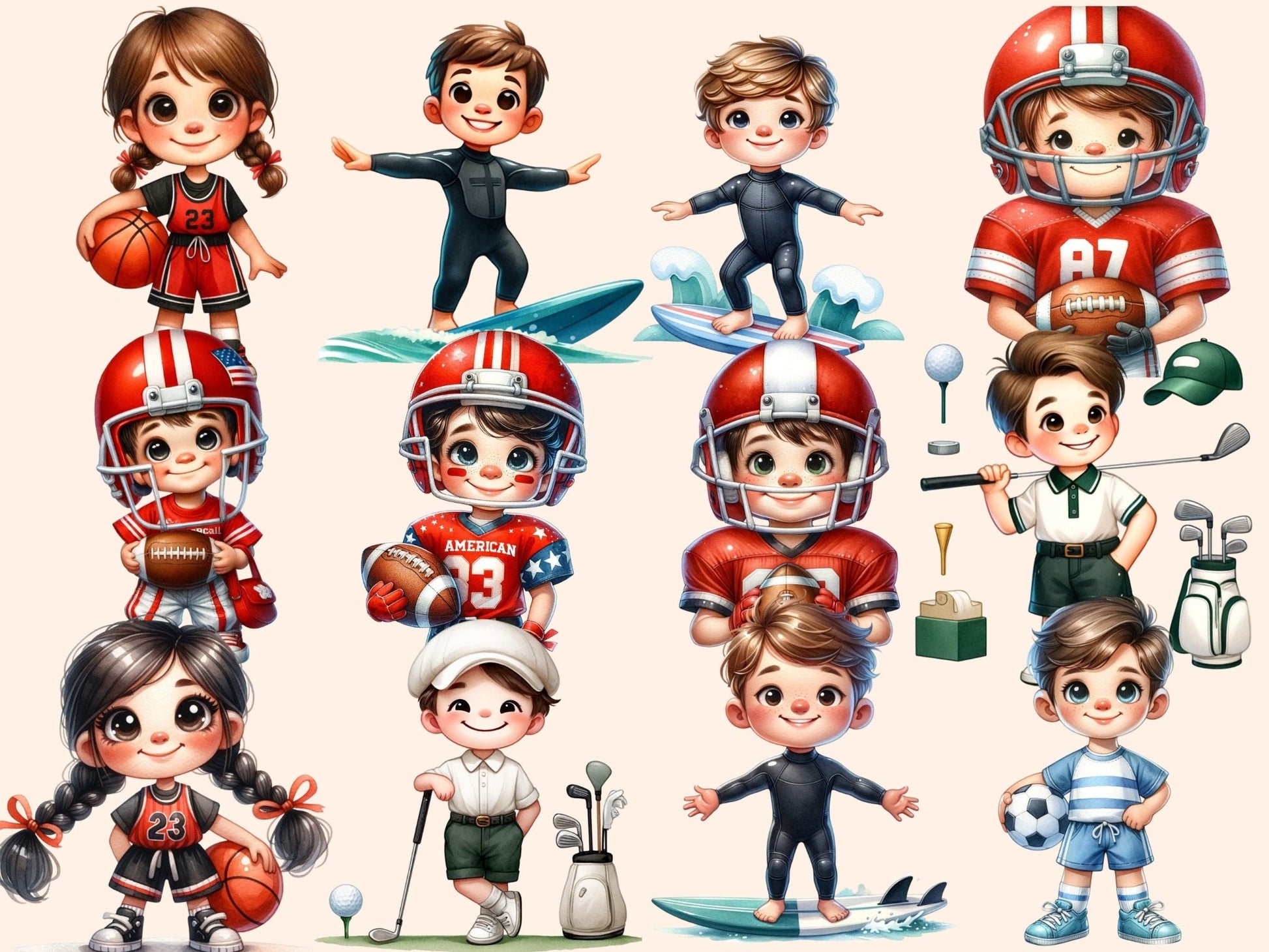 Sports Clipart - High - Quality Instant Digital Download for Creative Projects