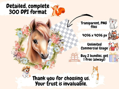 Spring Animal Wreaths Watercolor Clipart animal clipart - Wonders Artist