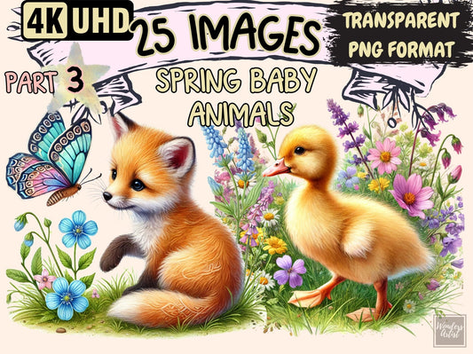 Spring Baby Animals (P3) Clipart - High - Quality Instant Digital Download for Creative Projects