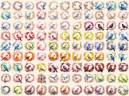 Kevätlintu Seppeleet Vesiväri Kuvapankki