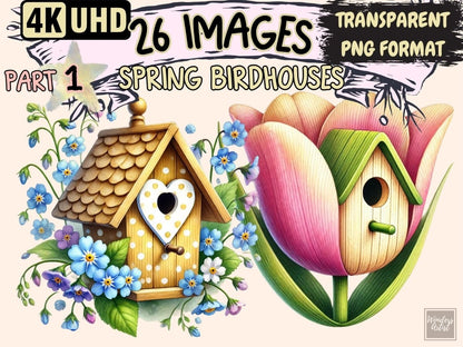 Spring Birdhouses (P1) Clipart bird clipart - Wonders Artist