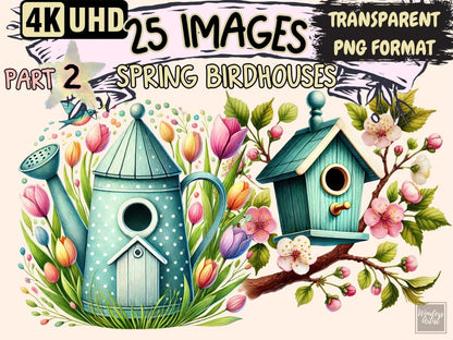 Spring Birdhouses (P2) Clipart bird clipart - Wonders Artist