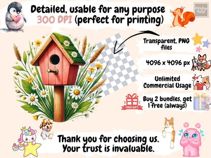Spring Birdhouses (P2) Clipart bird clipart - Wonders Artist