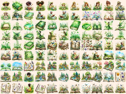 Spring Books Watercolor Clipart book clipart - Wonders Artist