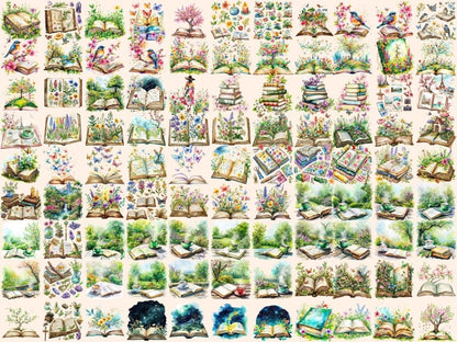 Spring Books Watercolor Clipart book clipart - Wonders Artist