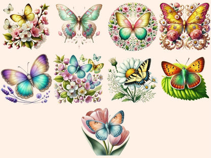Spring Butterflies (P1) Clipart boho butterfly - Wonders Artist