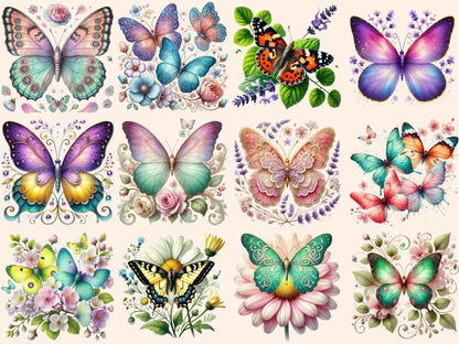 Spring Butterflies (P2) Clipart boho butterfly - Wonders Artist