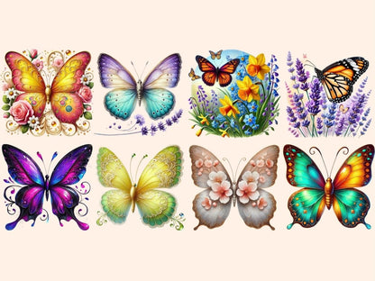Spring Butterflies (P2) Clipart boho butterfly - Wonders Artist