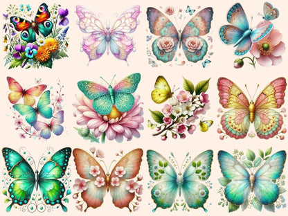 Spring Butterflies (P3) Clipart boho butterfly - Wonders Artist