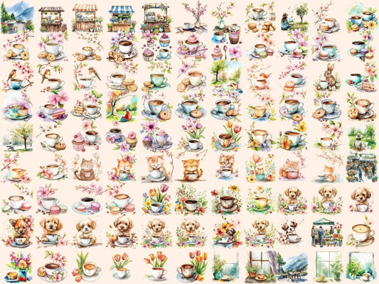 Vår Kaffe Akvarell Clipart