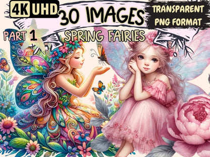 Spring Fairies Clipart Cute fairy art - Wonders Artist