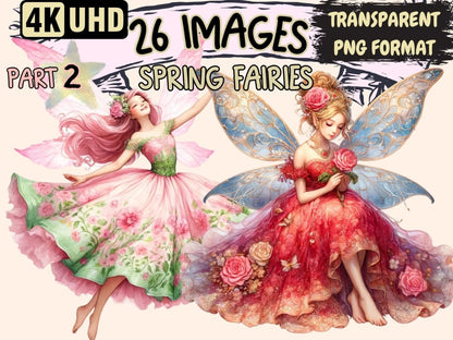 Spring Fairies (P2) Clipart Cute fairy art - Wonders Artist