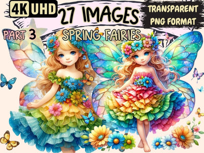 Spring Fairies (P3) Clipart Cute fairy art - Wonders Artist