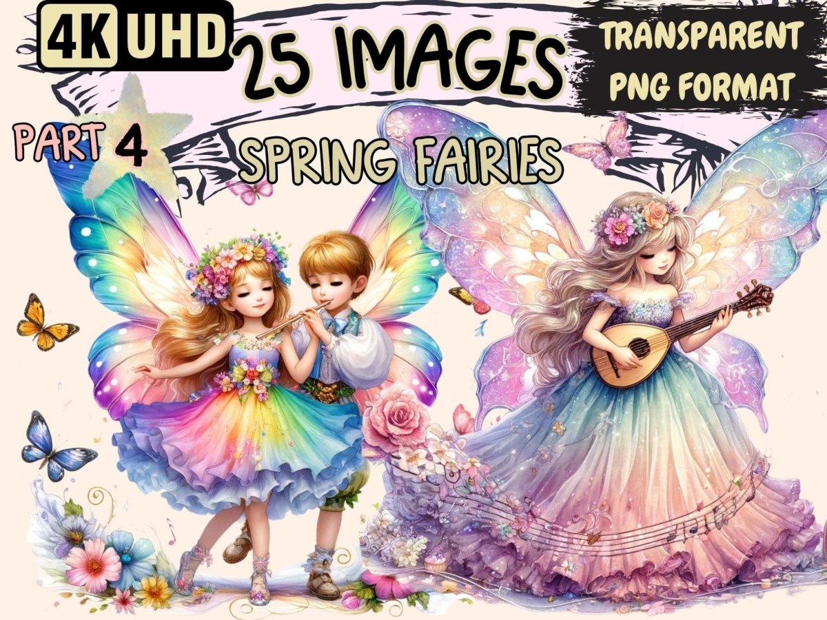 Spring Fairies (P4) Clipart - Wonders Artist
