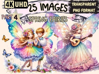 Spring Fairies (P4) Clipart Cute fairy art - Wonders Artist
