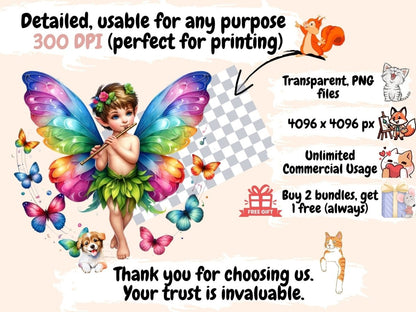 Spring Fairies (P4) Clipart Cute fairy art - Wonders Artist