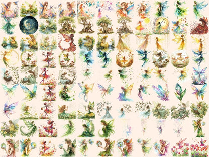 Spring Fairies Watercolor Clipart fairies graphics - Wonders Artist