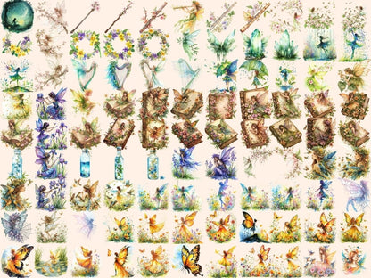 Spring Fairies Watercolor Clipart fairies graphics - Wonders Artist