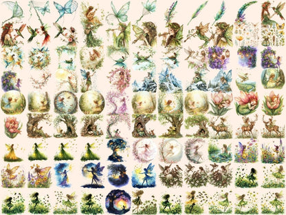 Spring Fairies Watercolor Clipart - High - Quality Instant Digital Download for Creative Projects